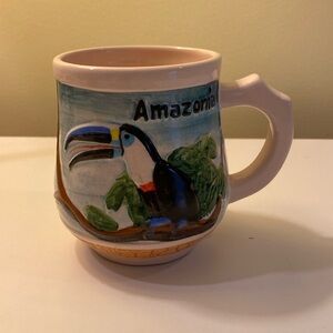 Amazonia Mug Toucan Parrots Hand Painted